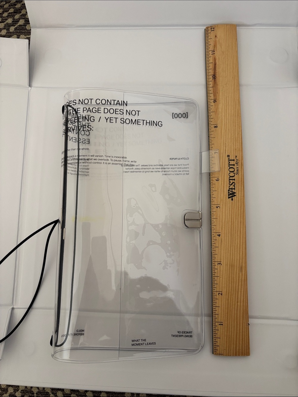 Cloth & Paper Standard Travelers Notebook or A5 Slim Sz Clear Cover Black Detail - Picture 8 of 8